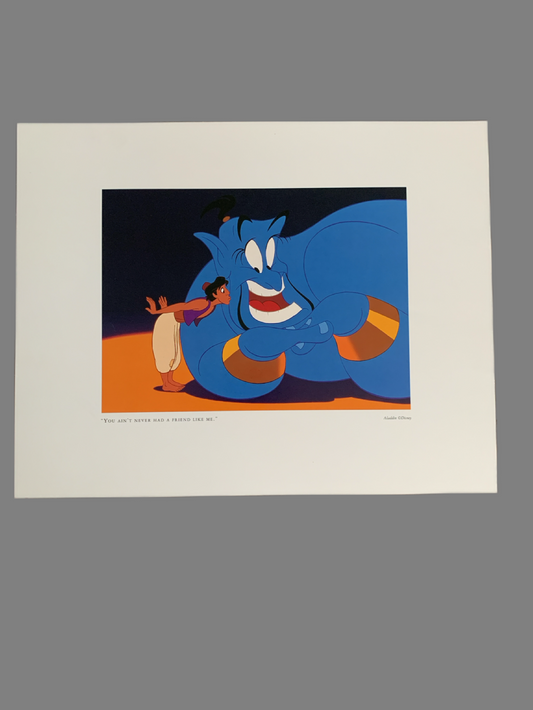 Disney Aladdin & the Genie Lithograph 11 X 14