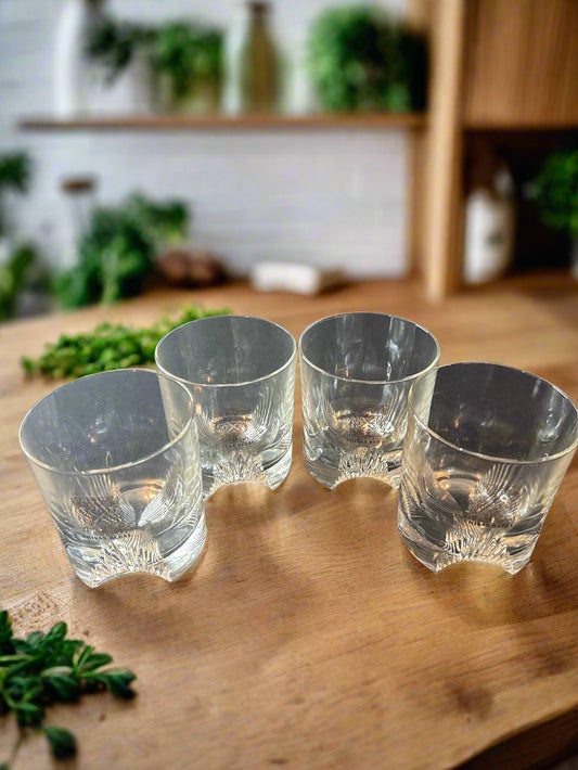 Set of 4 Vintage Chivas Regal Scotch Whiskey "Founded 1801" Rocks Glasses 8oz 3.5" Tall