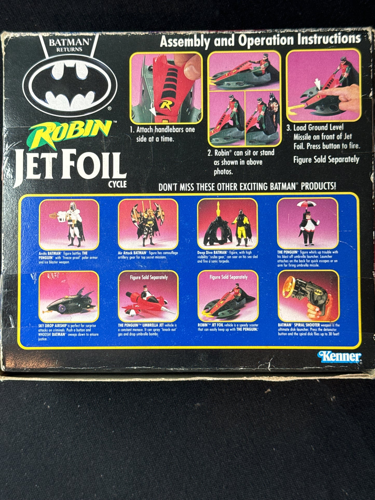 Batman Returns Robin JetFoil Cycle Kenner 1991 Action Vehicle New in Box