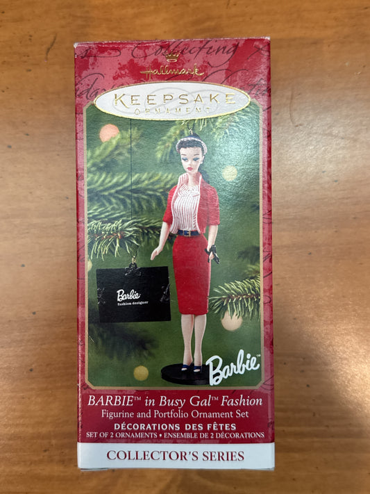 Hallmark Keepsake Ornament #8 in Series Barbie Busy Girl Fashion Portfolio 2001 New in Box