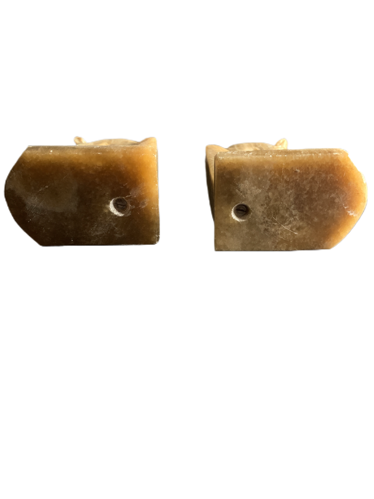 Horse Head Bookends Carved Figure Onyx Natural Stone