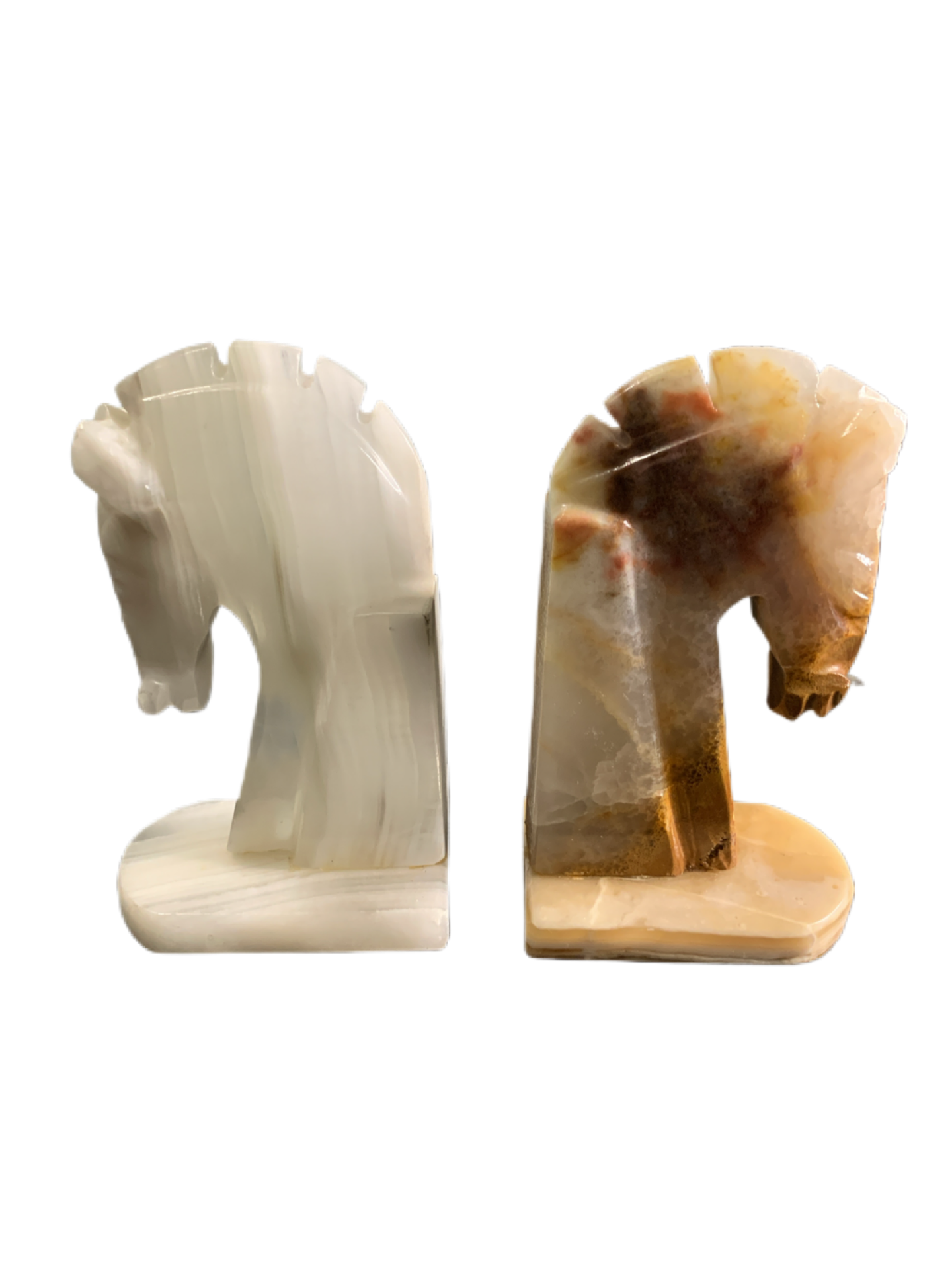 Pair Vintage Onyx Trojan Horse Bookends