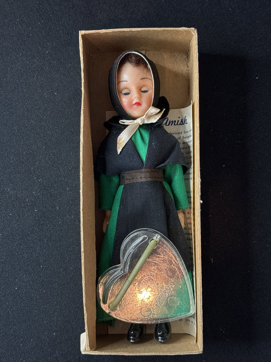 Vintage Amish Doll Woman Made by Standard Doll Company Original Stand and Box