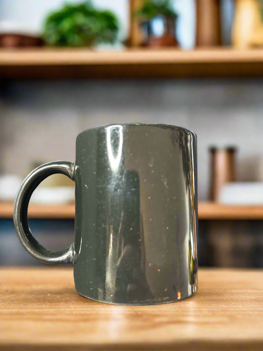 Glossy Black Coffee Cup Mug 3.75" Tall 9 oz.