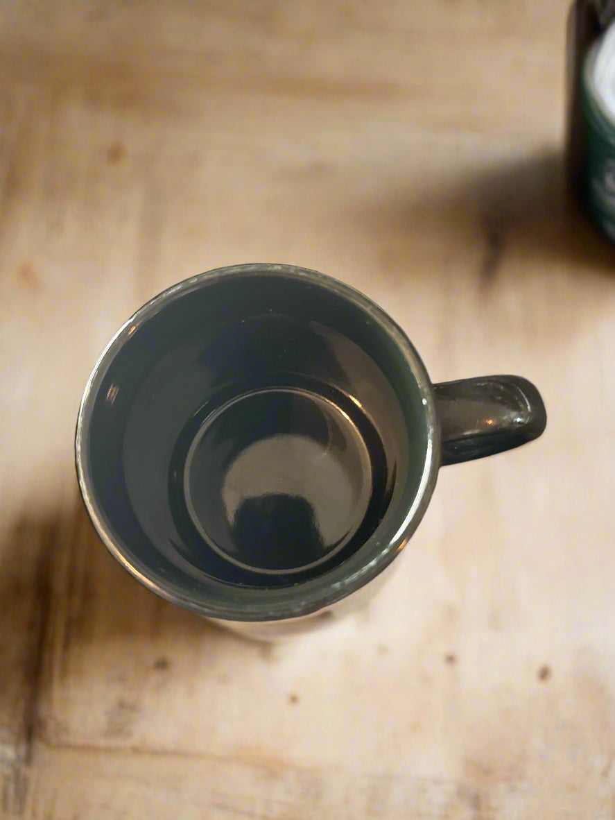 Glossy Black Coffee Cup Mug 3.75" Tall 9 oz.