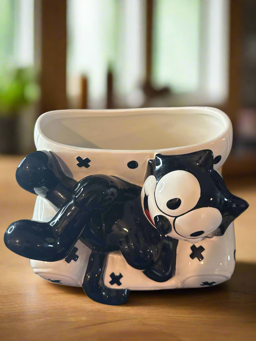 Felix The Cat Cookie Jar Vintage 1997 10" x 10" x 7" Deep