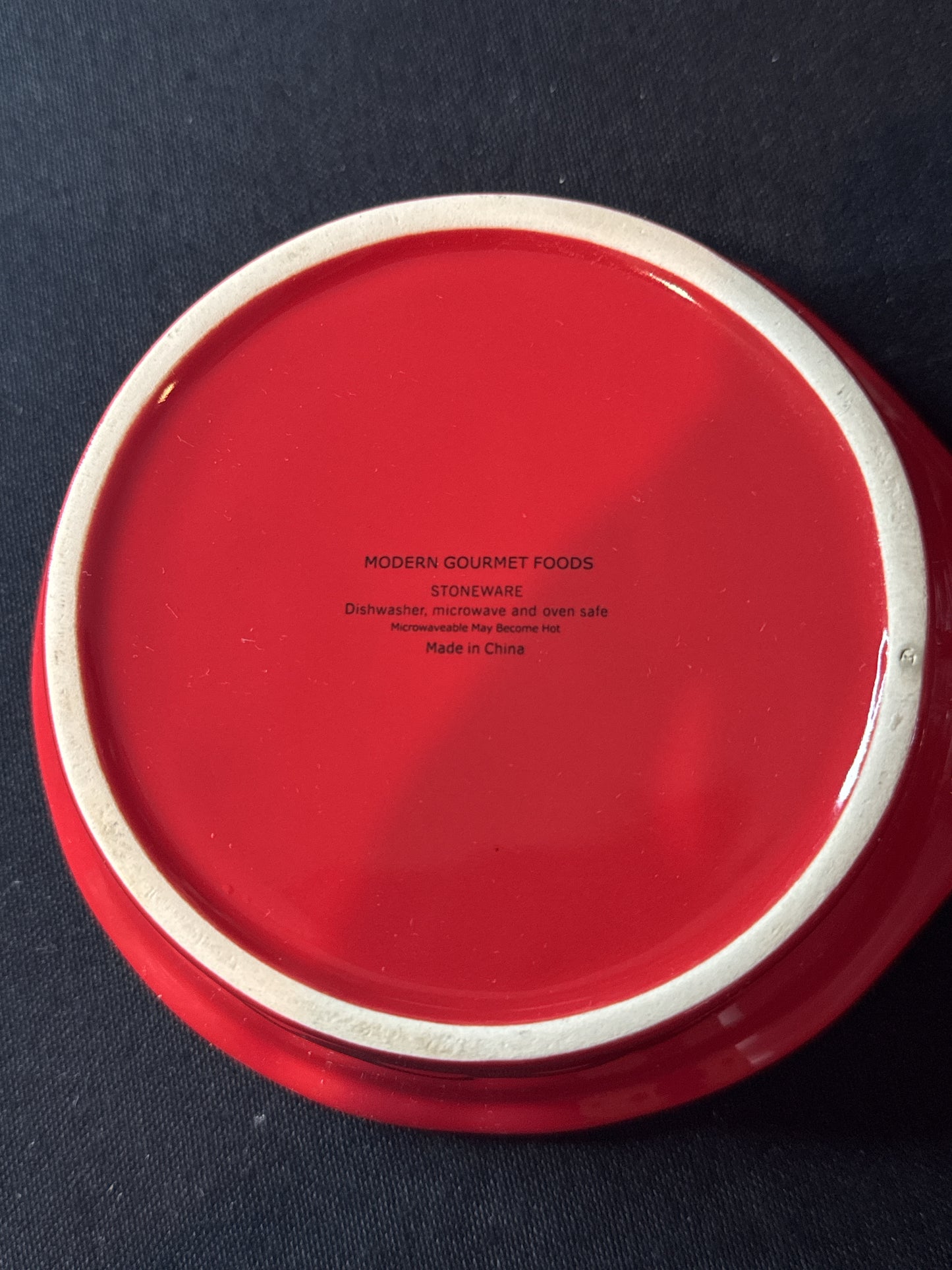 Modern Gourmet Foods Small 5" Quiche Pie Dish Pan Fluted Red White Stoneware