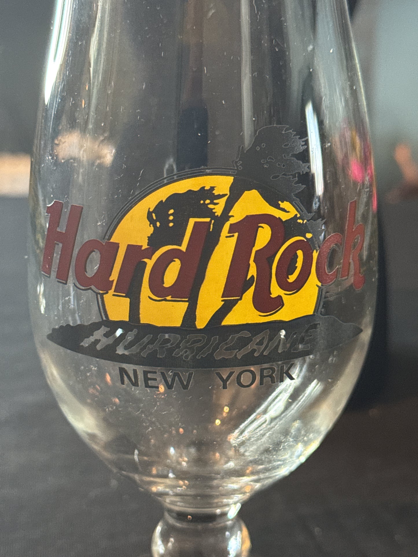 Hard Rock Cafe New York Hurricane Glass 10" Tall