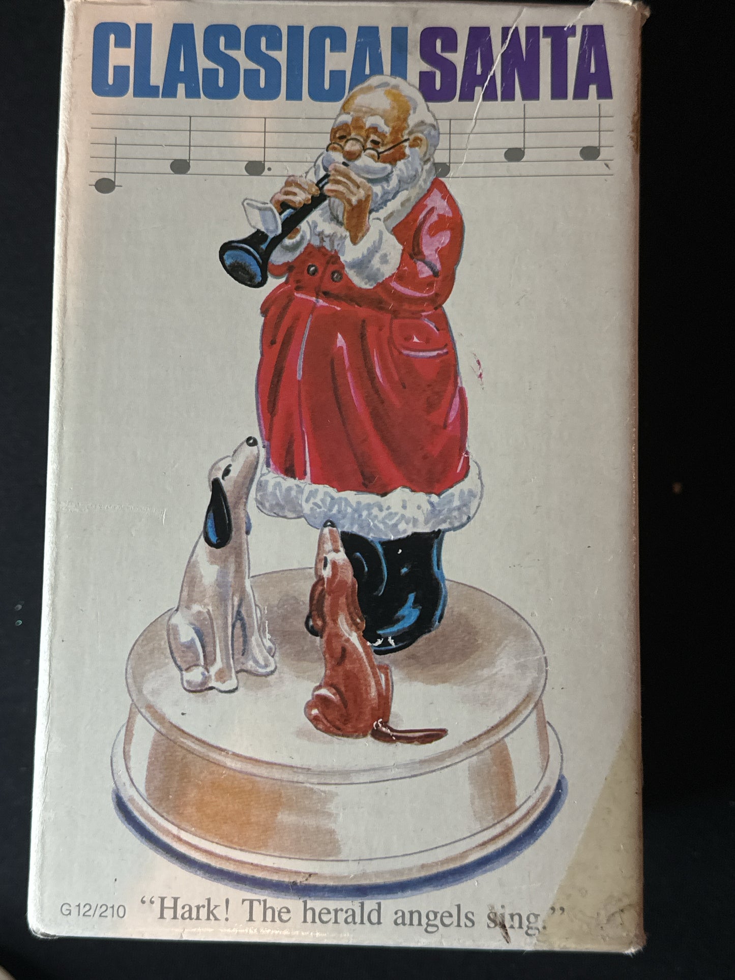 Vintage Otagiri Classical Santa Christmas Music Box Hark! The Herald Angels Sing Works Great