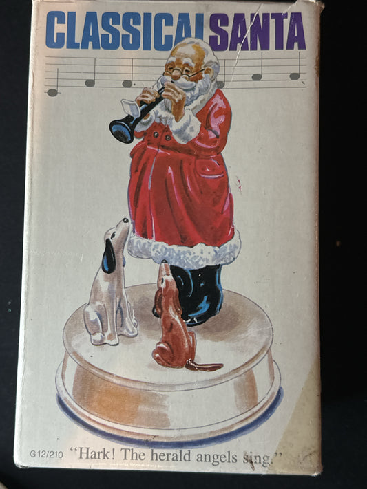 Vintage Otagiri Classical Santa Christmas Music Box Hark! The Herald Angels Sing Works Great