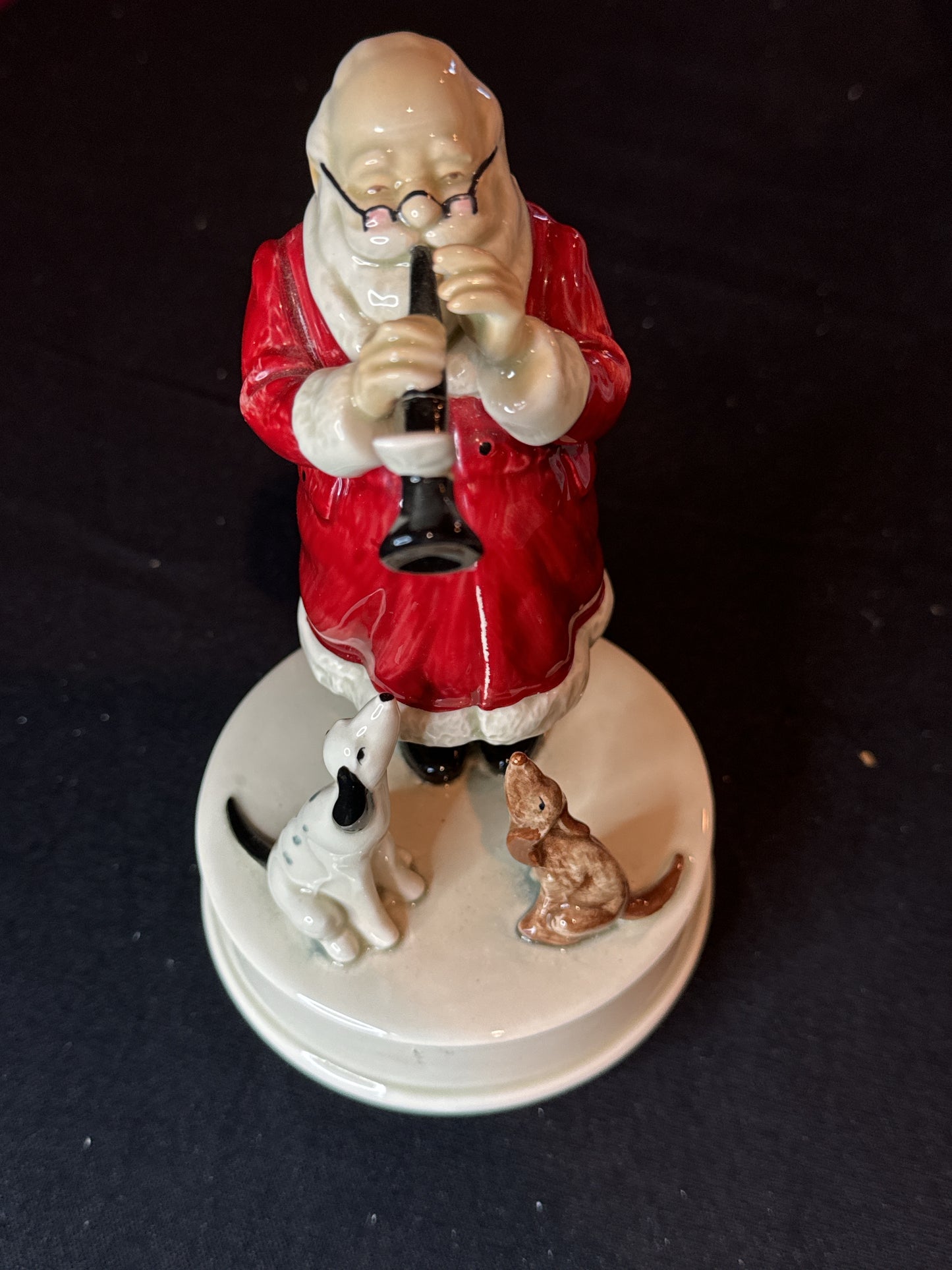 Vintage Otagiri Classical Santa Christmas Music Box Hark! The Herald Angels Sing Works Great