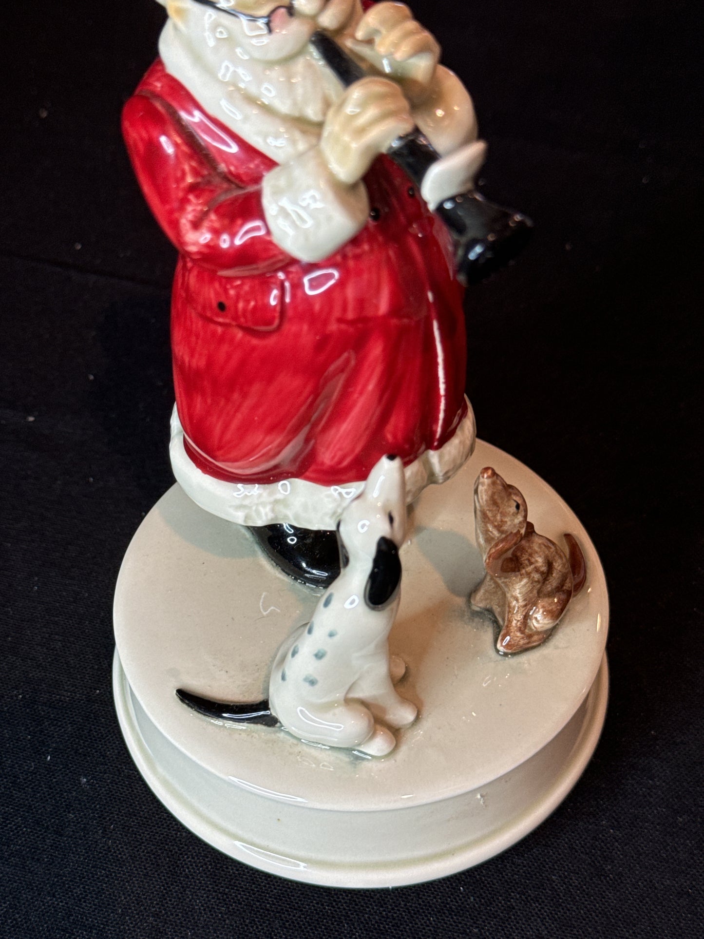 Vintage Otagiri Classical Santa Christmas Music Box Hark! The Herald Angels Sing Works Great