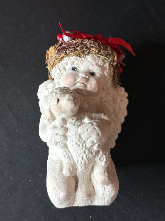 Pair of Dreamsicles Figure Cherub Angel - My Prayer 1991 & Cherub Hugging Lamb