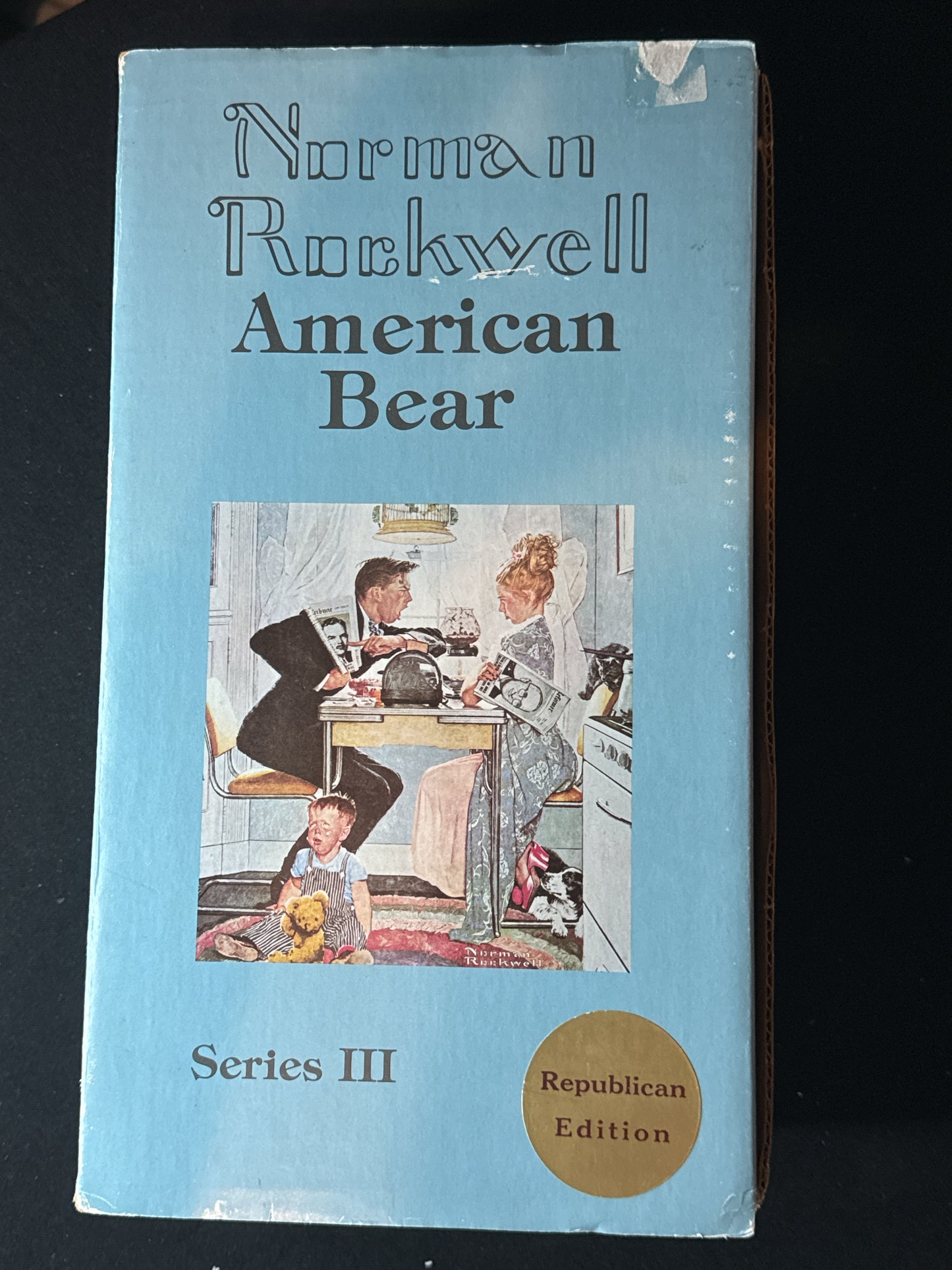 1984 Norman Rockwell American Bear "Election Day" Republican Edition Series III In Box