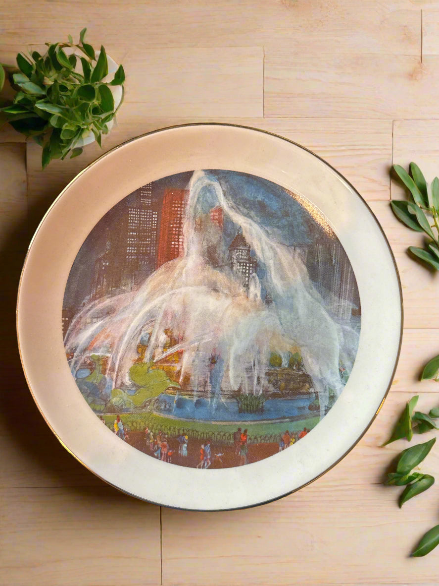 Five (5) Chicago Collection Franklin McMahon 8" Plates 1972, 1974, 1977 (2), 1979