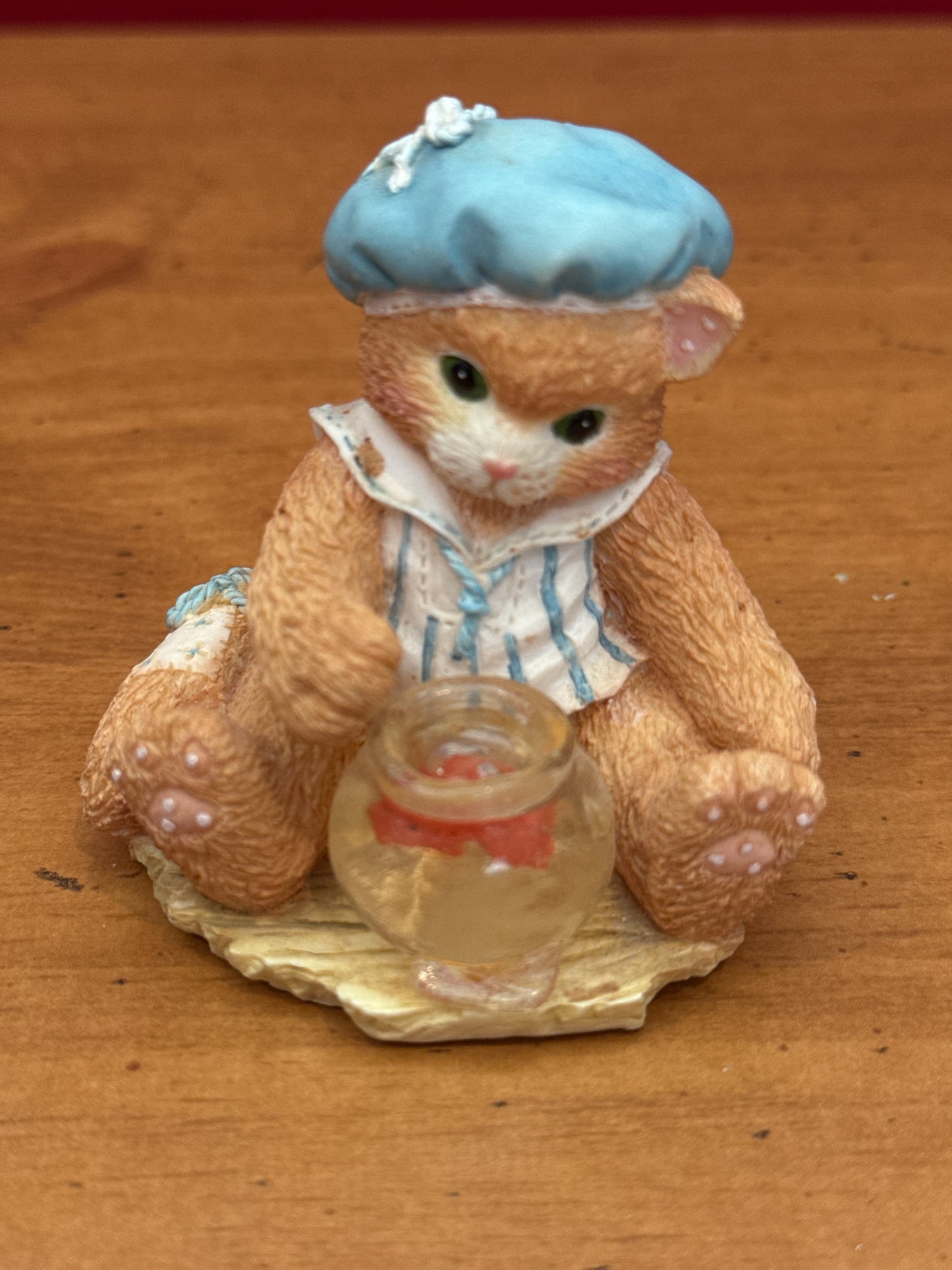 Calico Kittens Figurine Fishing For A Friend Enesco 1994 New in Box