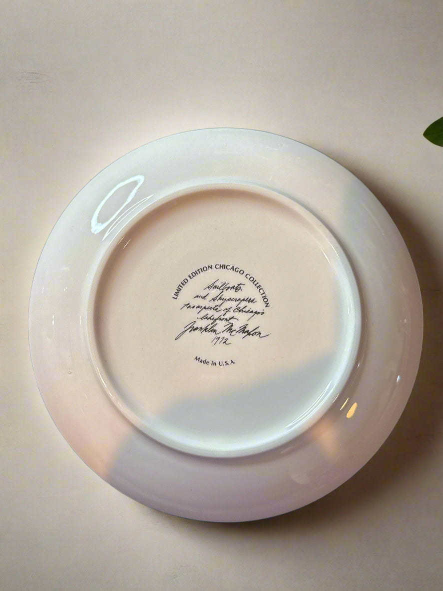 Five (5) Chicago Collection Franklin McMahon 8" Plates 1972, 1974, 1977 (2), 1979