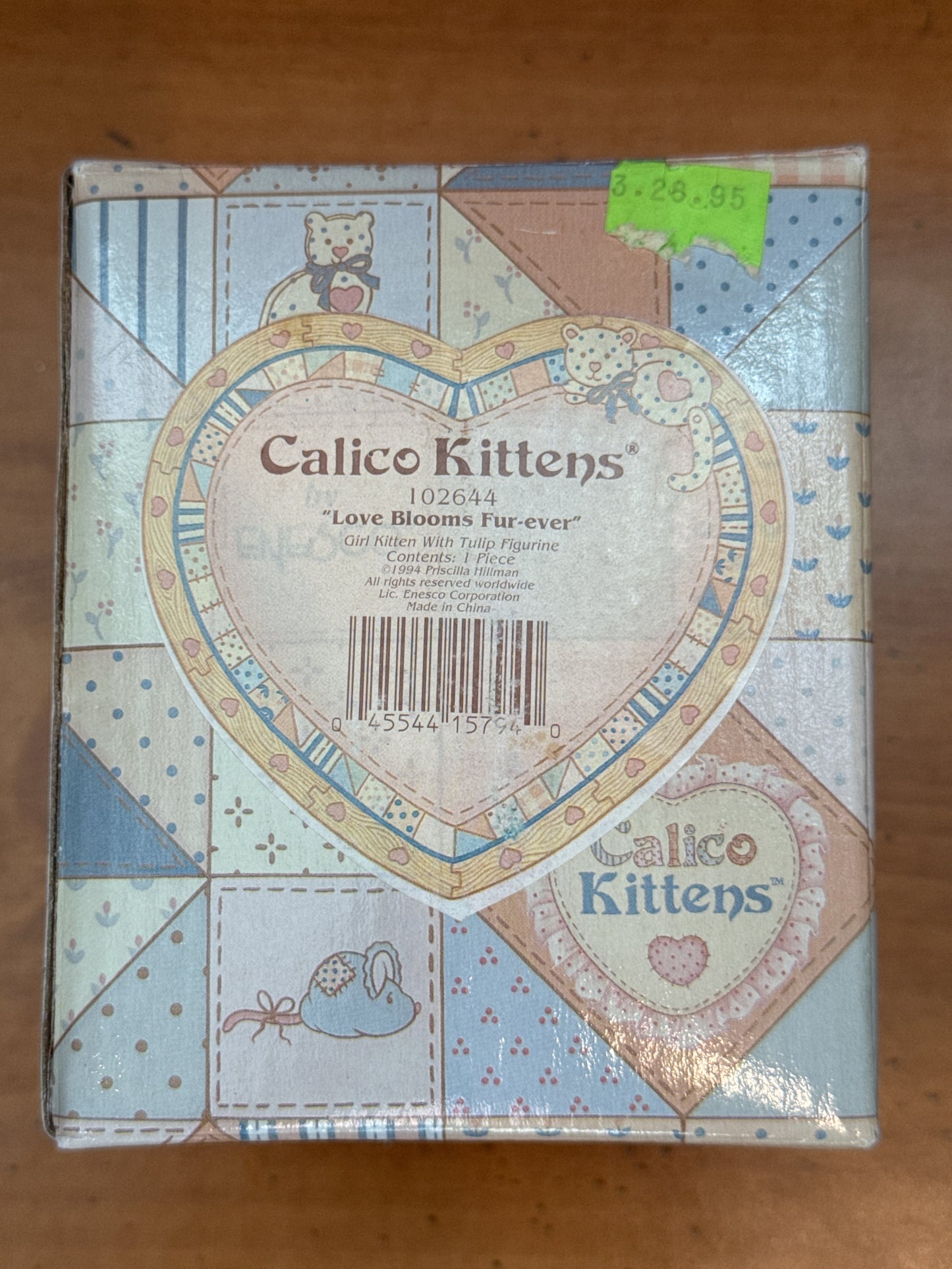 Enesco Calico Kittens Figurine Love Blooms Fur-Ever #102644 New in Box