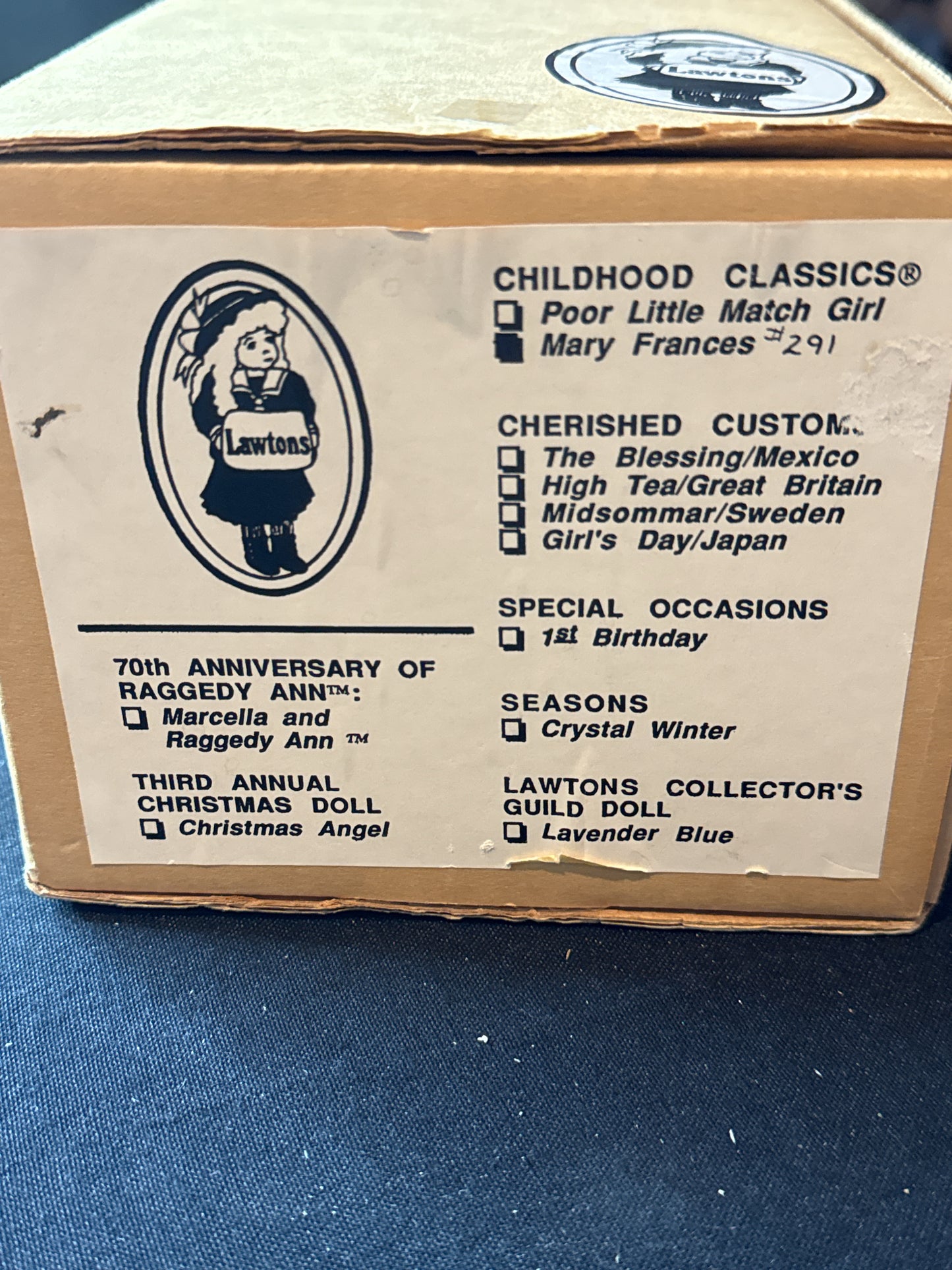 Lawtons Childhood Classics Doll Mary Frances #291/350 with COA New in Box