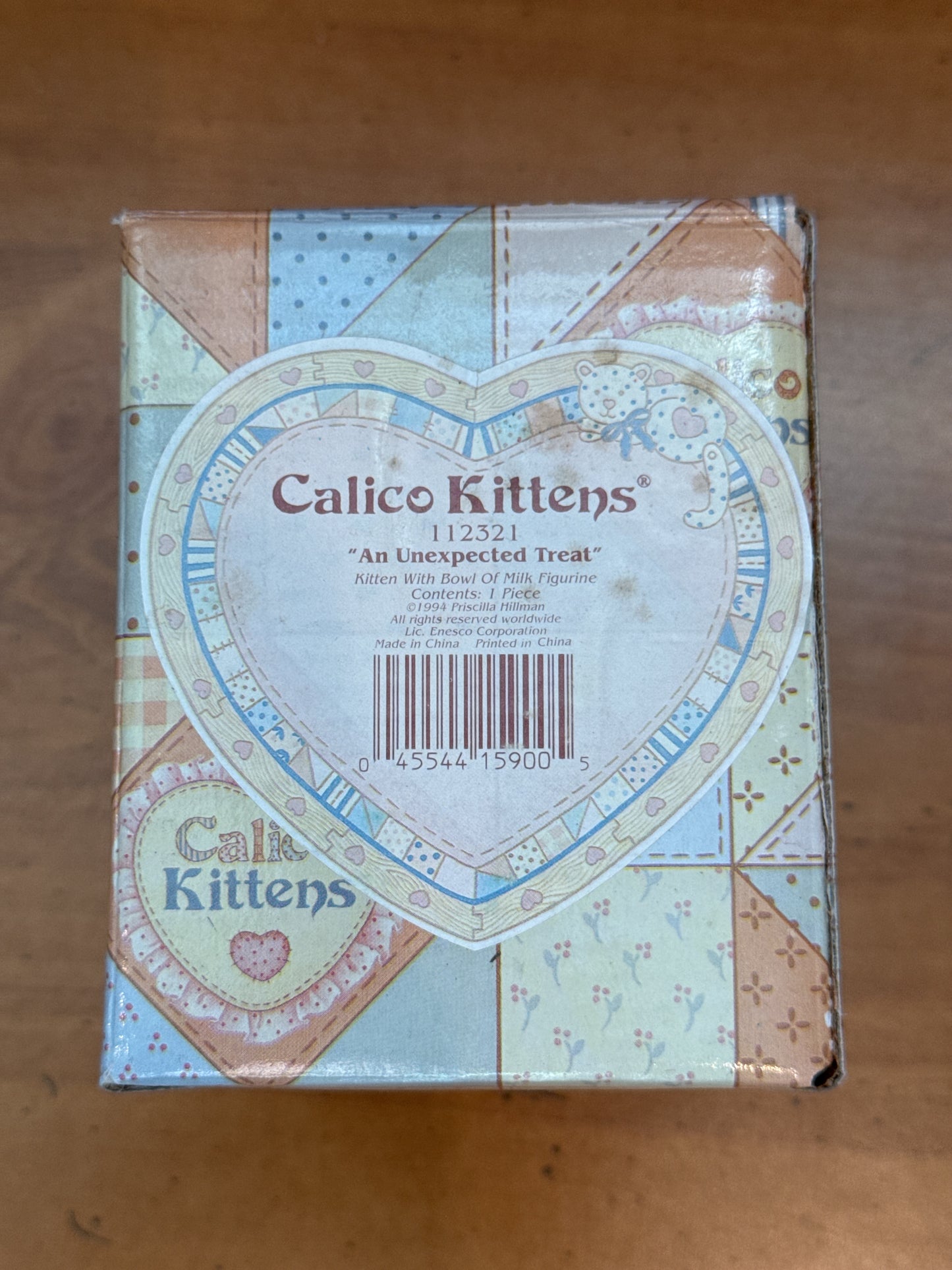 Calico Kittens Figurine Enesco An Unexpected Treat 1994 New in Box