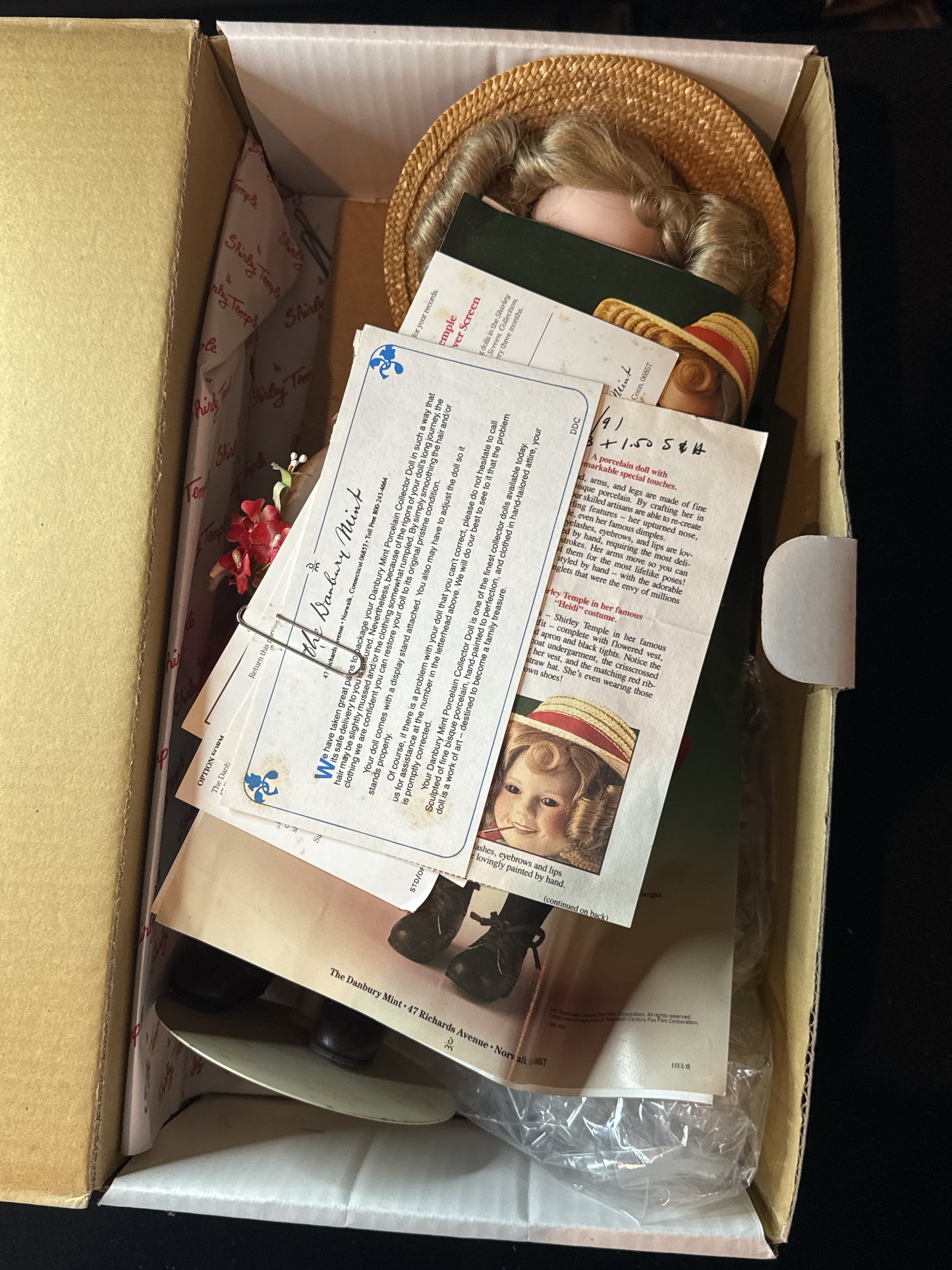 Shirley Temple Doll "Heidi" - Dolls of the Silver Screen - Danbury Mint New in Box!