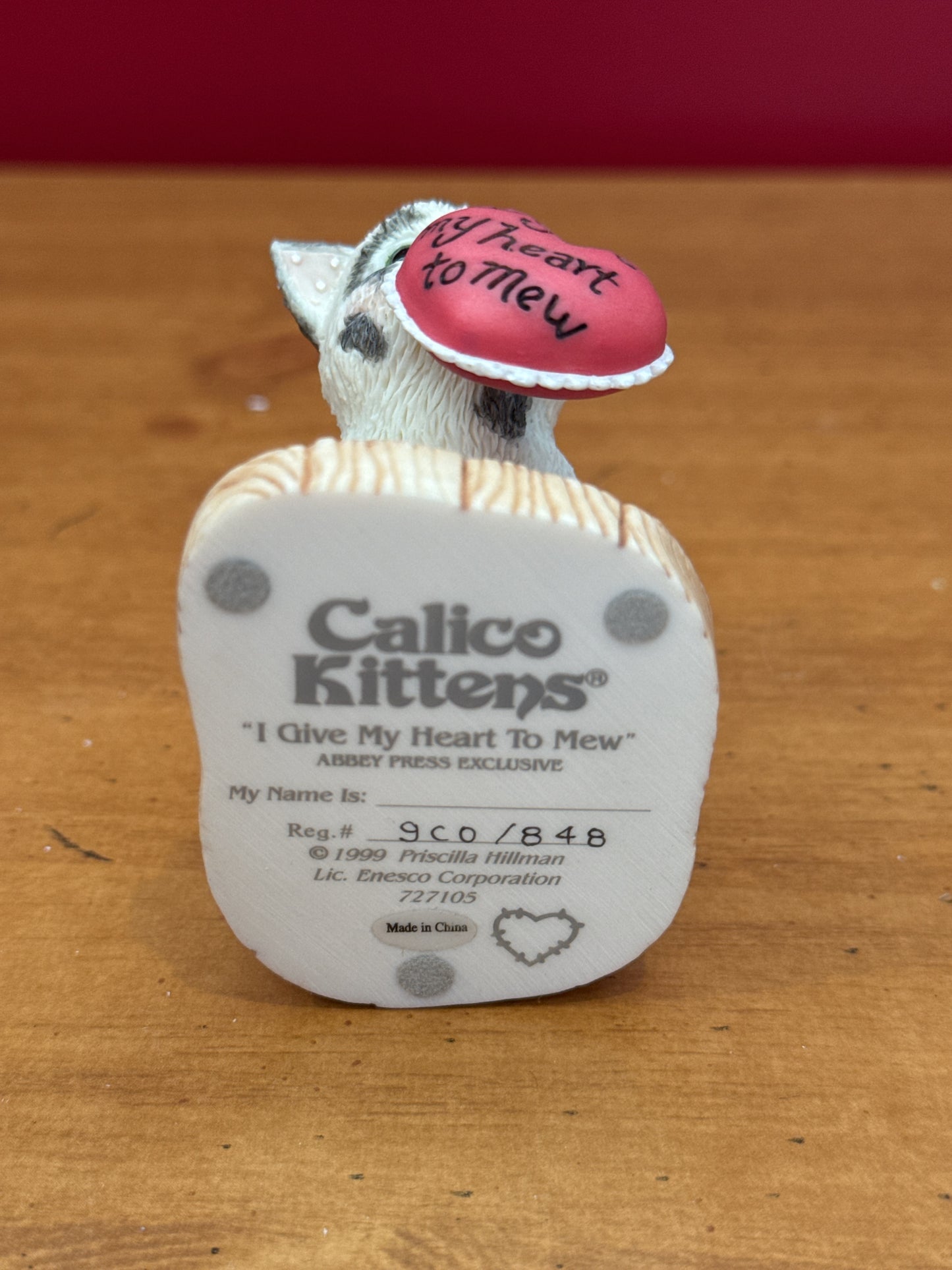Calico Kittens Figurine Enesco I Give My Heart to Mew New in Box
