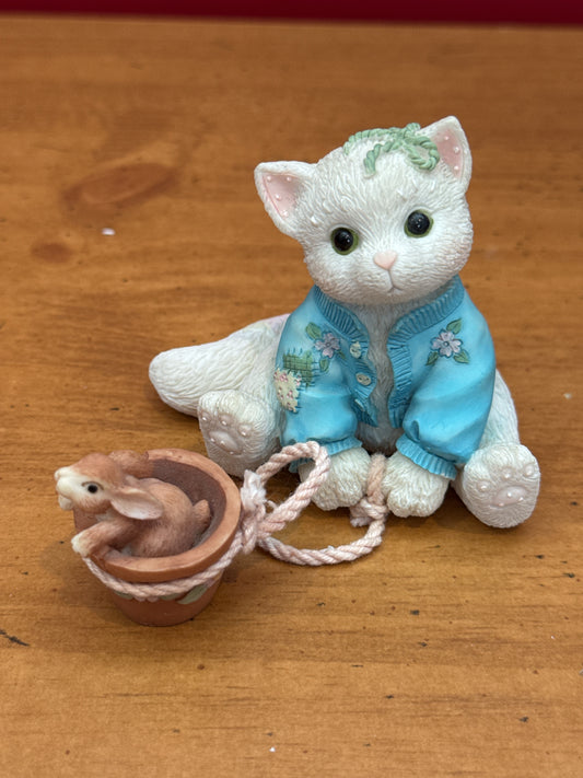 Calico Kittens Figurine Enesco Some Bunny To Love New in Box