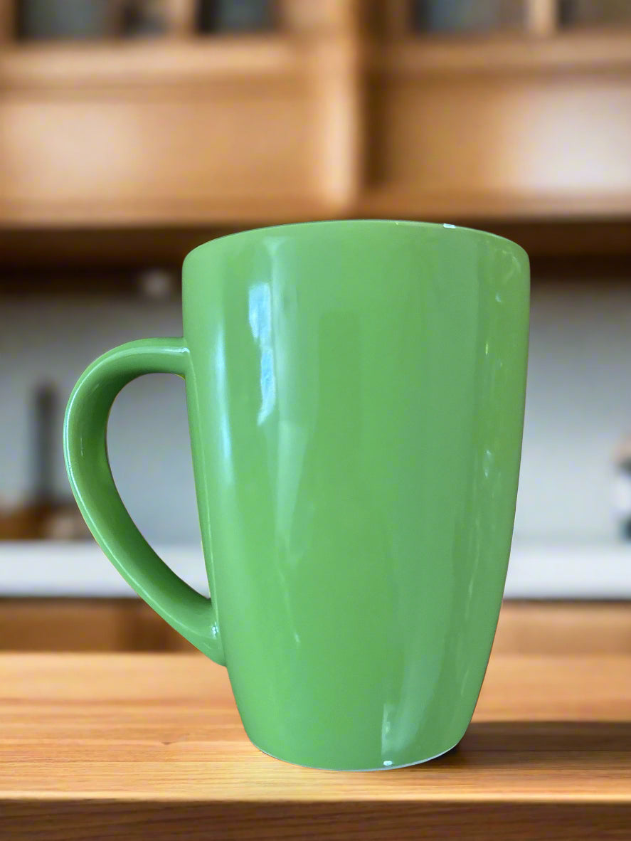 Lime Green Ceramic Coffee Cup Mug White Interior 4 7/8" Tall