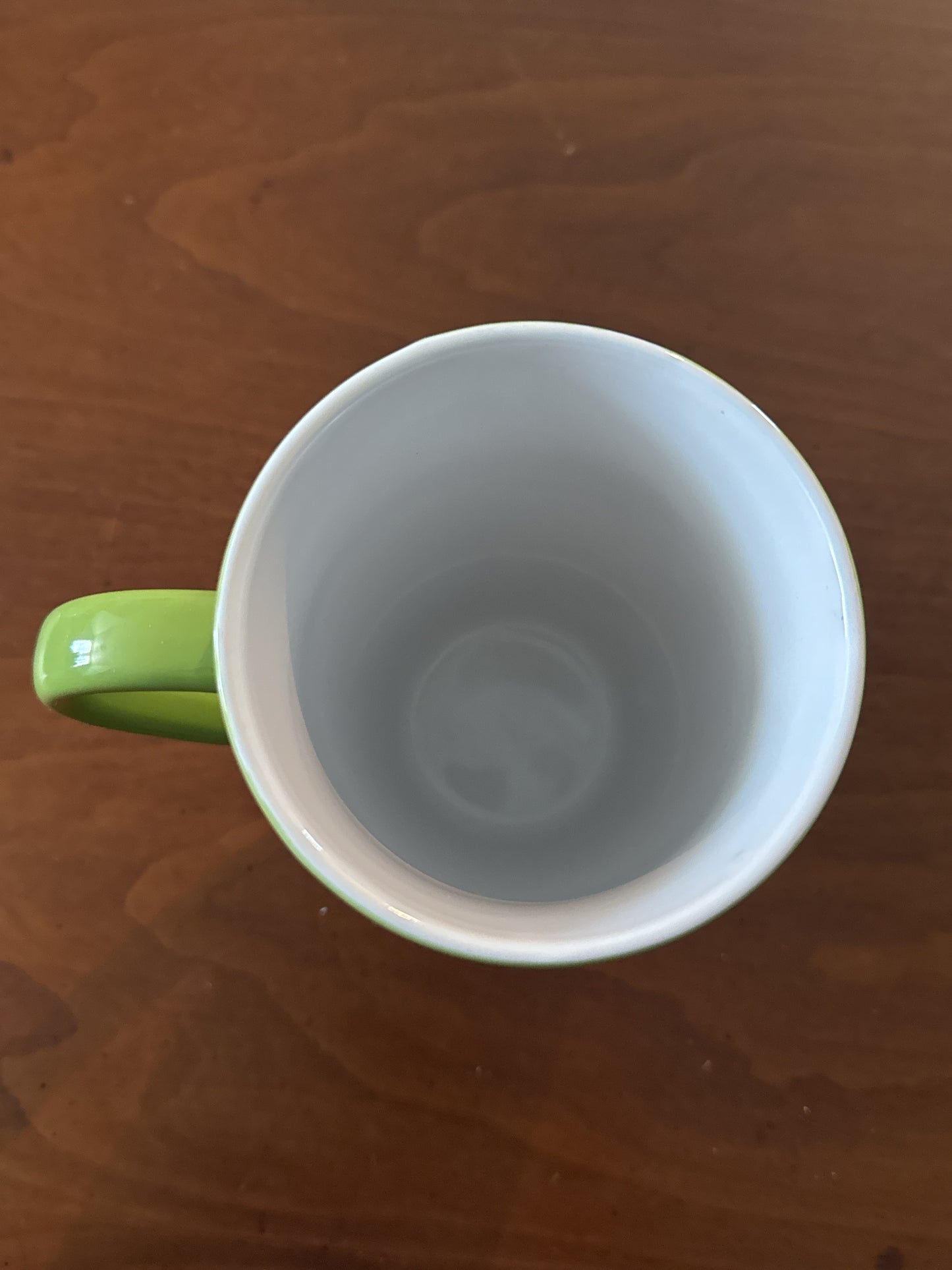 Lime Green Ceramic Coffee Cup Mug White Interior 4 7/8" Tall