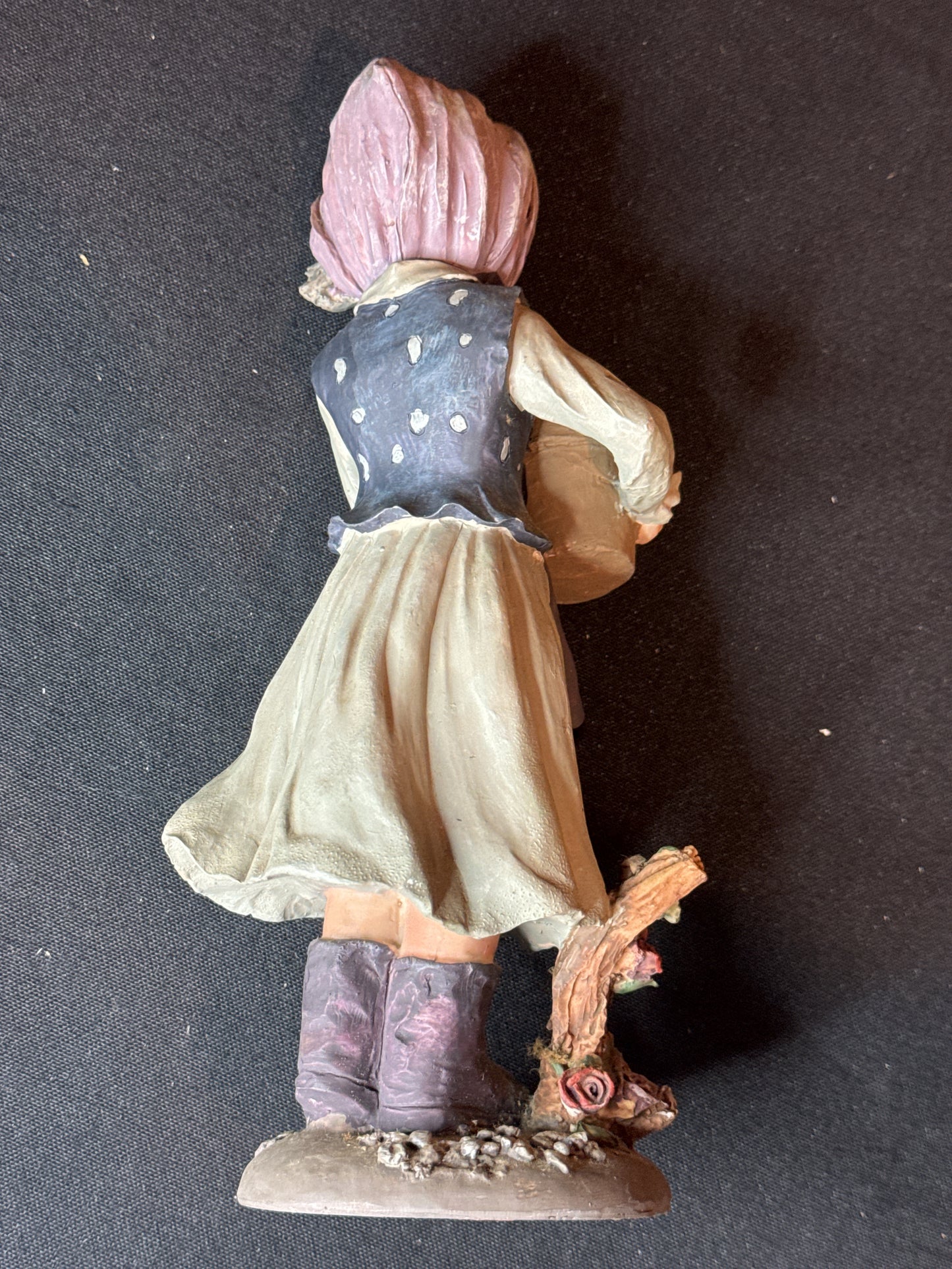 Meerchi Vintage Girl with Flowers Figurine No Base 9.5" Tall