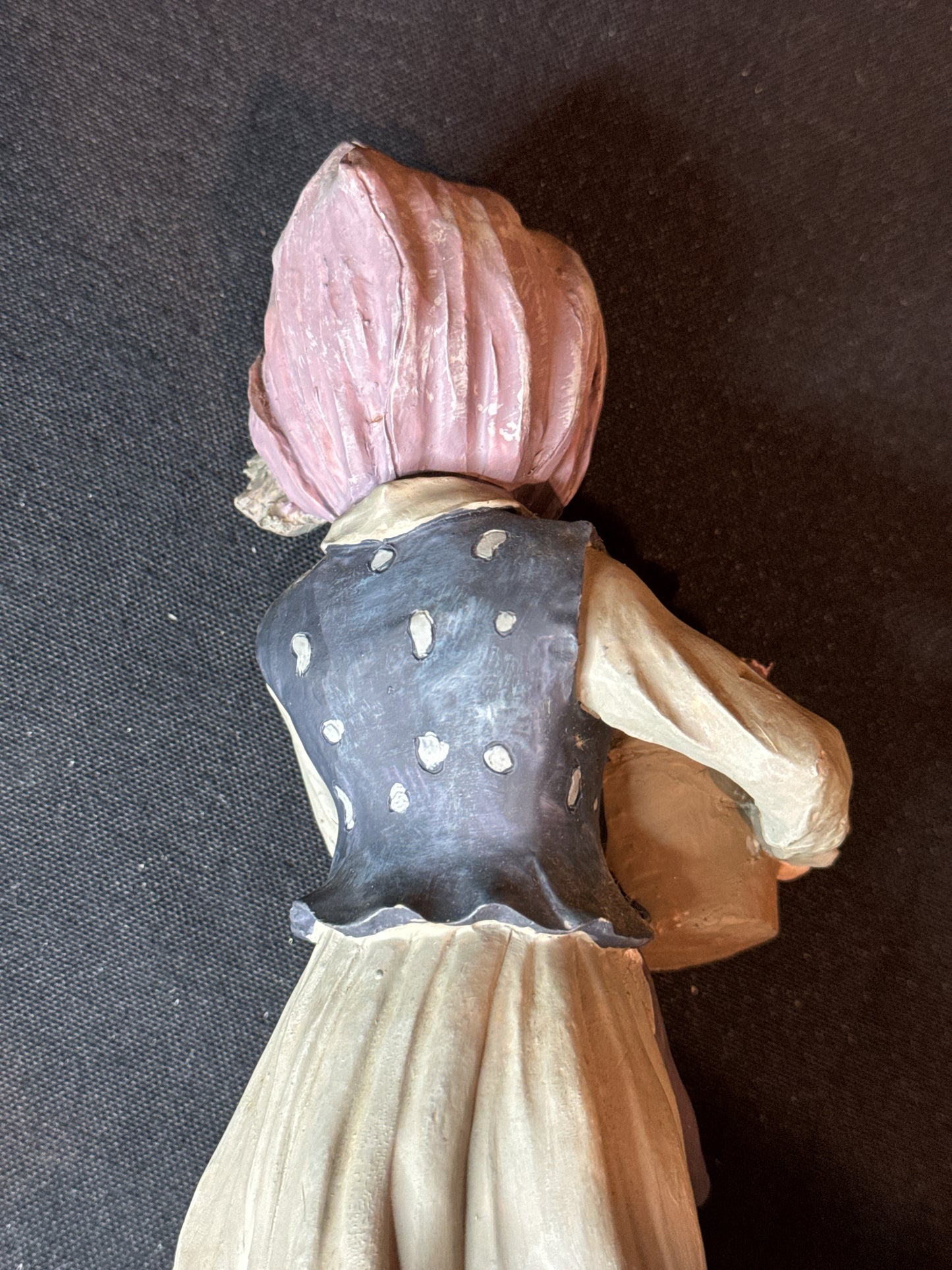 Meerchi Vintage Girl with Flowers Figurine No Base 9.5" Tall