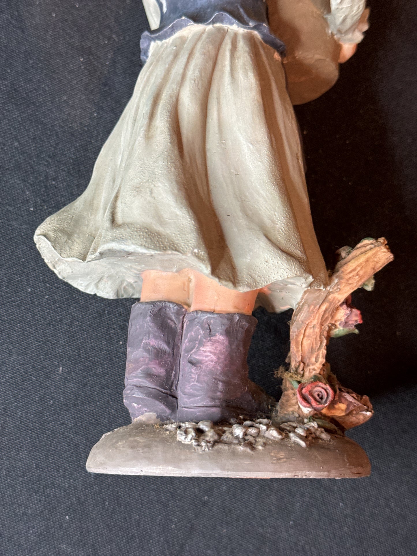 Meerchi Vintage Girl with Flowers Figurine No Base 9.5" Tall