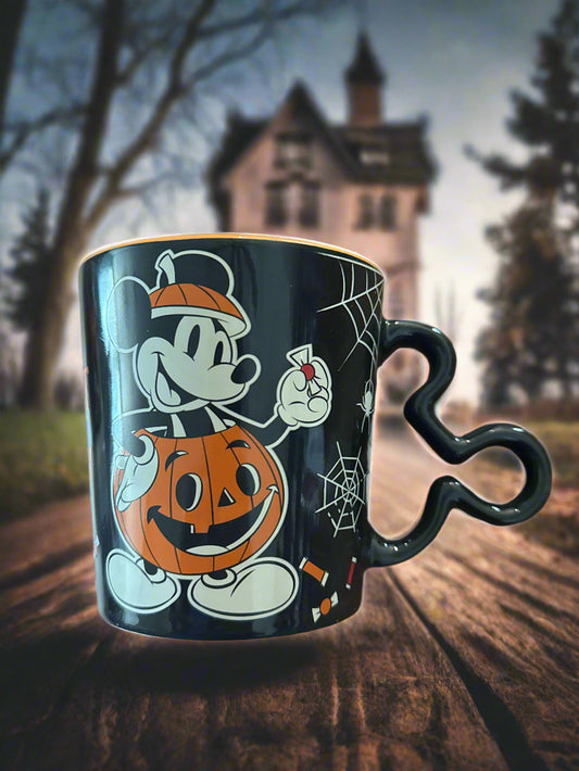 Disney Zrike Mickey & Minnie Mouse Oh What Fun Halloween Coffee Cup Mug 4 1/8" Tall