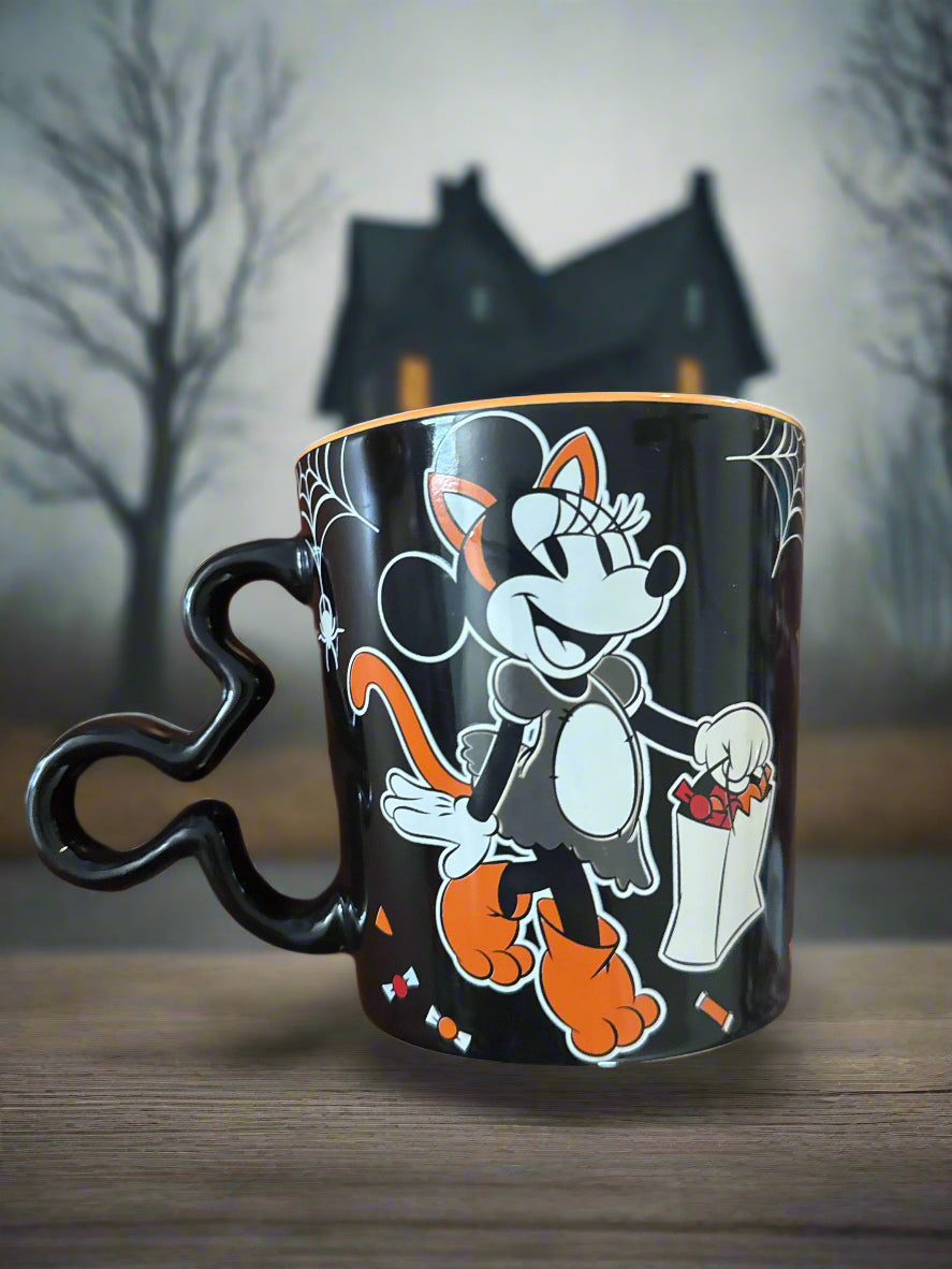 Disney Zrike Mickey & Minnie Mouse Oh What Fun Halloween Coffee Cup Mug 4 1/8" Tall