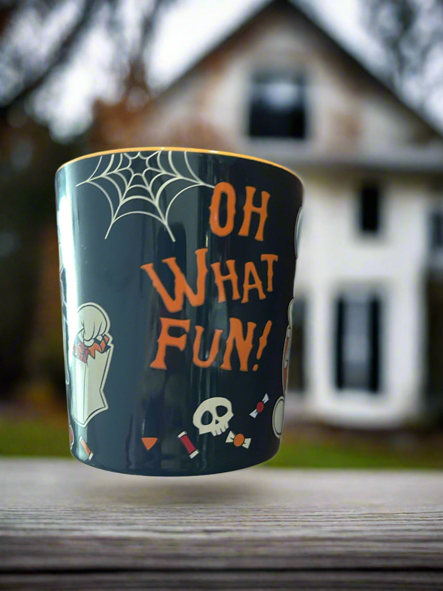 Disney Zrike Mickey & Minnie Mouse Oh What Fun Halloween Coffee Cup Mug 4 1/8" Tall