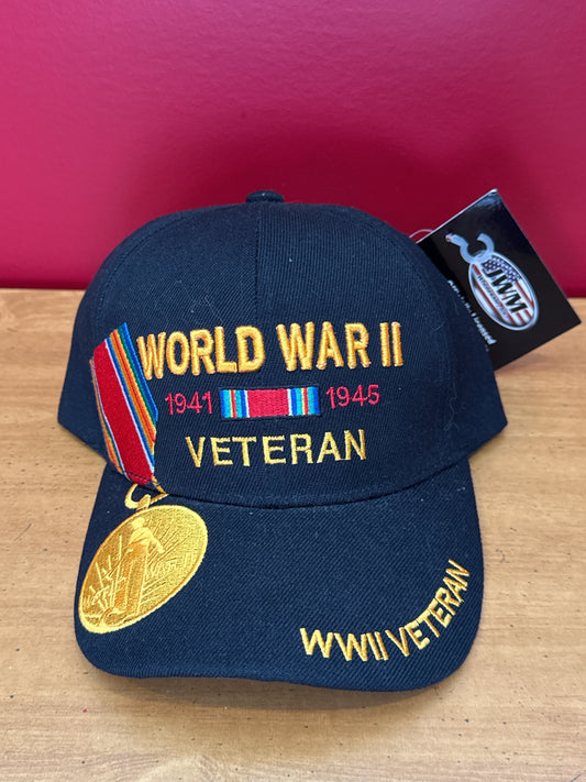 New World War II Veteran Baseball Cap Hat With Tags Snapback Embroidered.