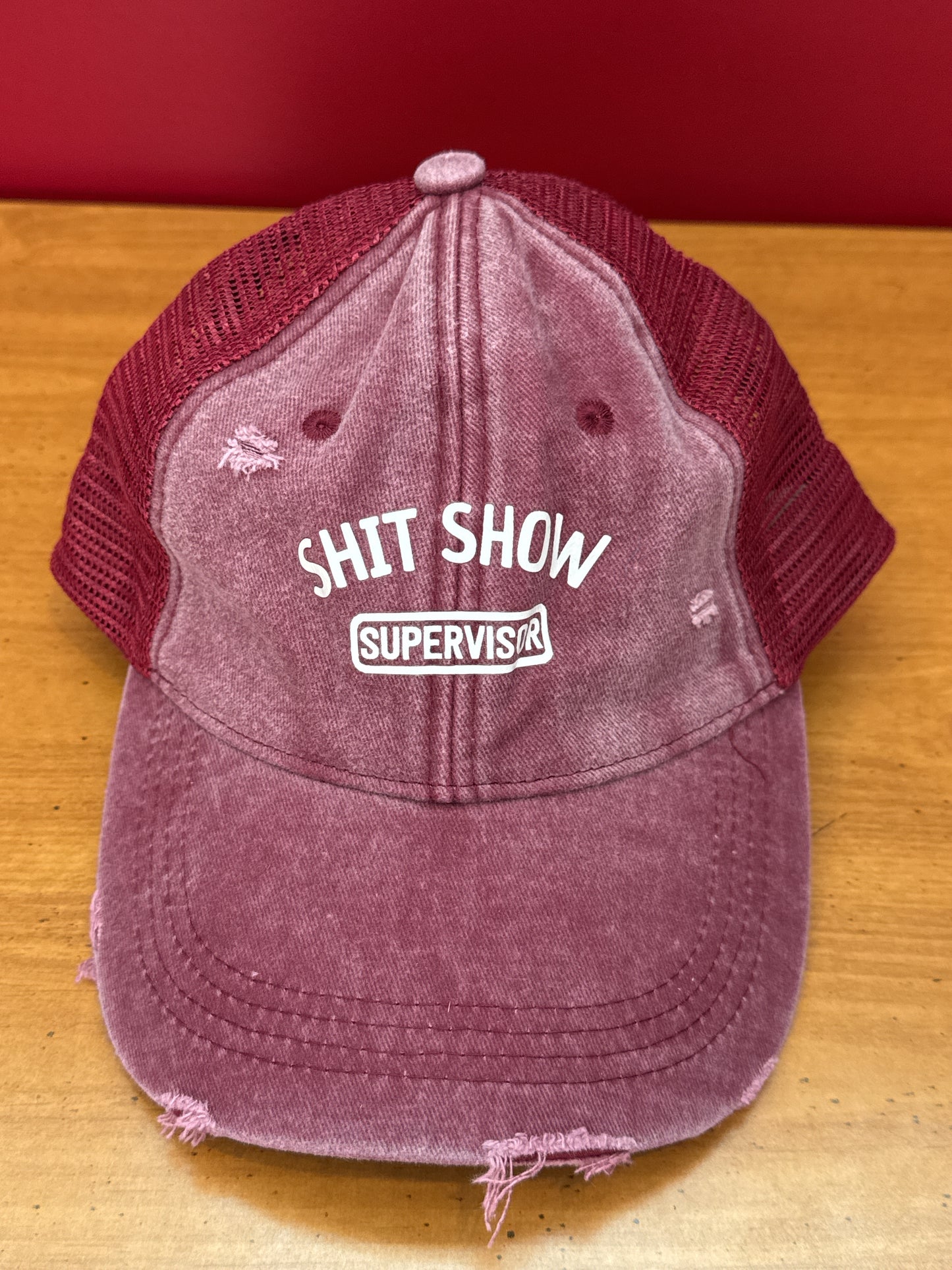 Shit Show Supervisor Baseball Cap Hap Purposefully Distressed New Never Worn Snapback