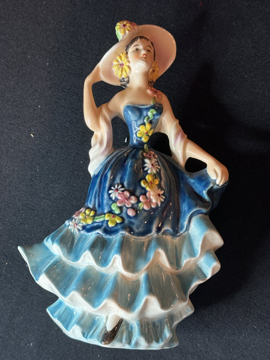 Goebel Lady in Blue Porcelain Figurine FF273 8.25" Tall Excellent condition, no chips or cracks.