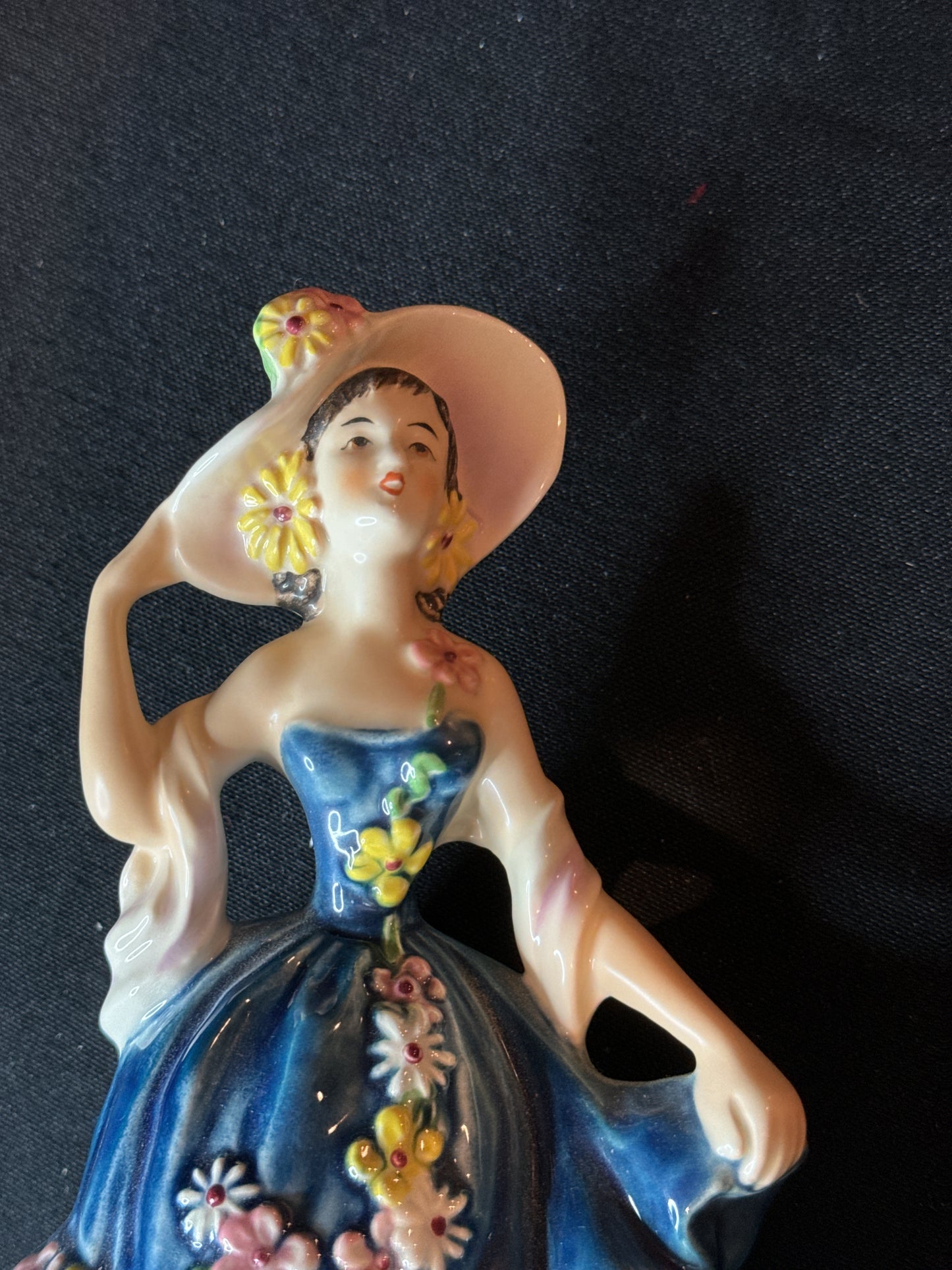 Goebel Lady in Blue Porcelain Figurine FF273 8.25" Tall Excellent condition, no chips or cracks.