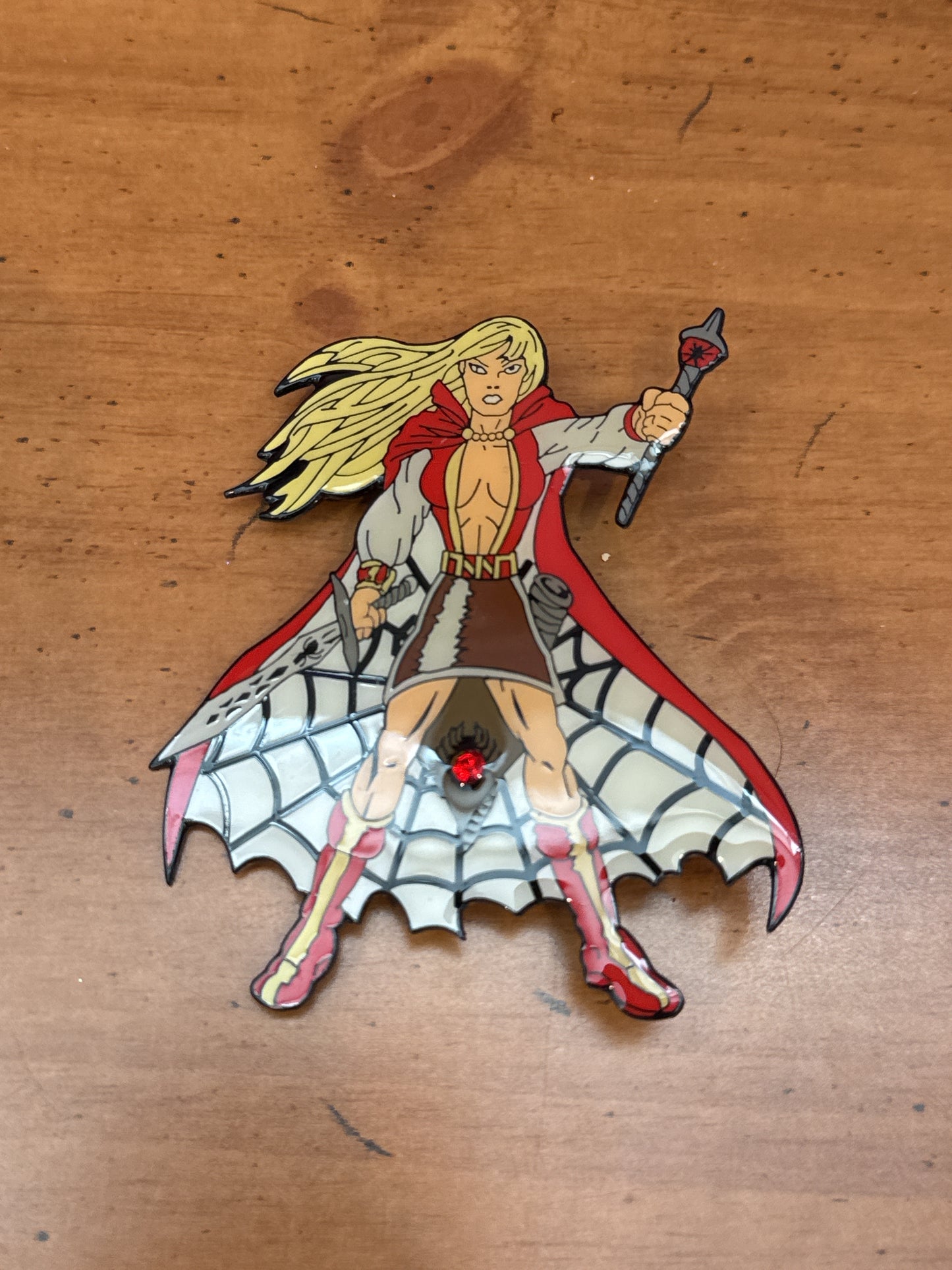 Enamel Pin Warrior Red Cape Web Cape Large