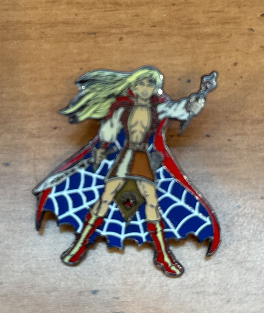 Enamel Pin Warrior Red Cape Blue Web Cape Small