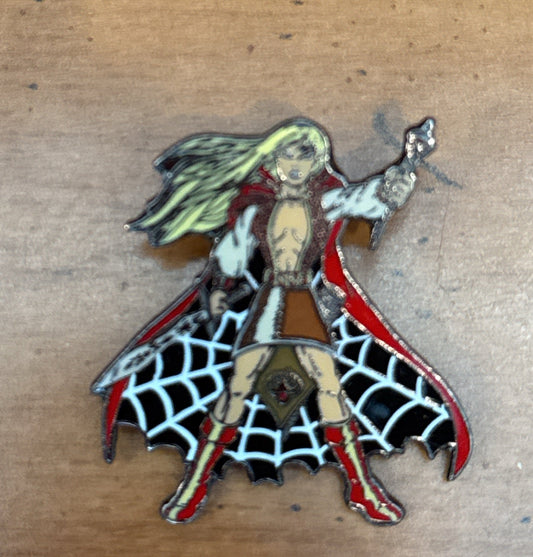Enamel Pin Warrior Red Cape Black Web Cape Small