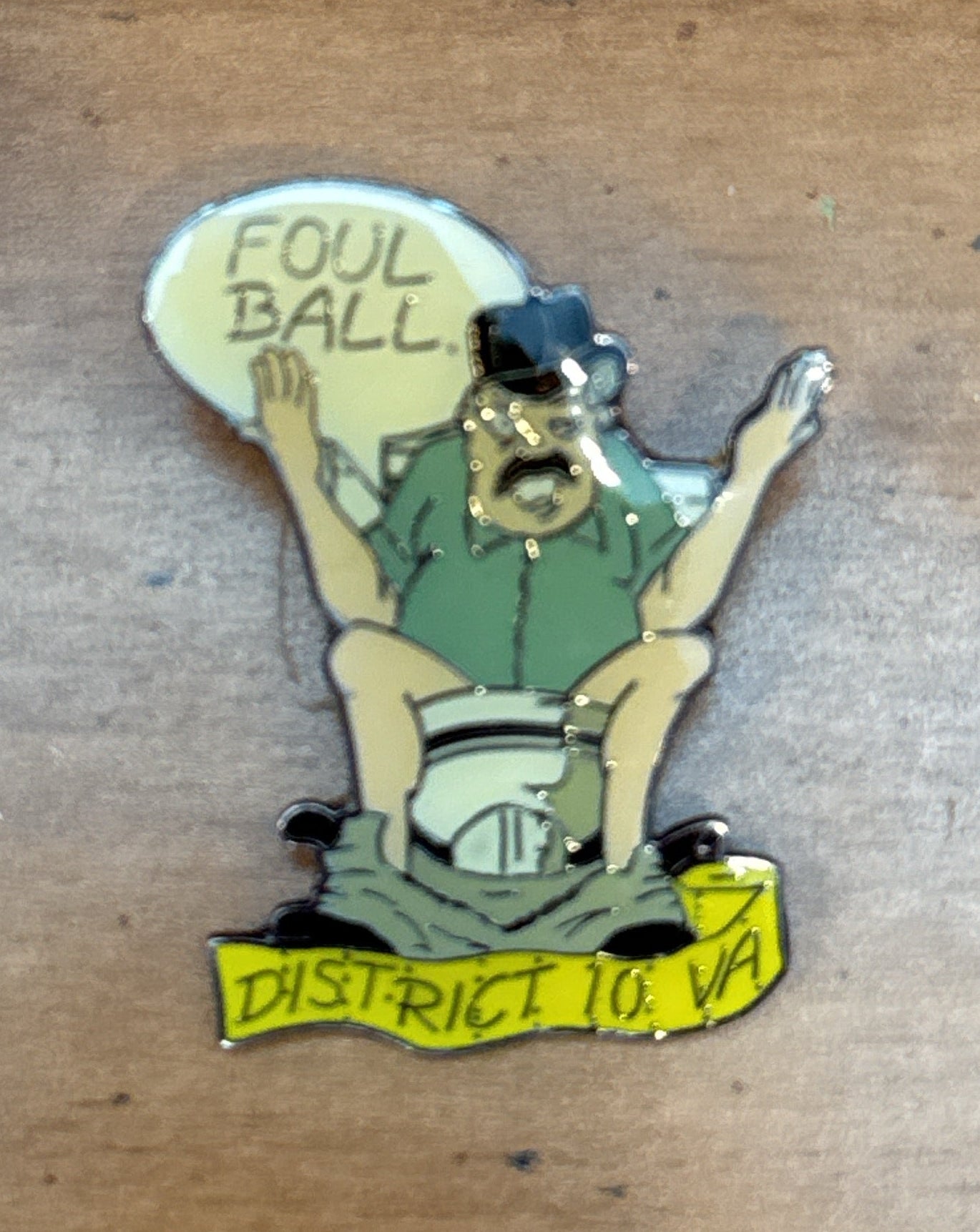 Metal Enamel Pin Foul Ball District 10 VA Small