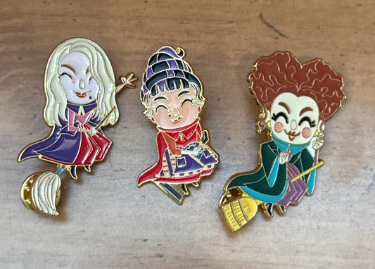 Set of 3 Witches Hocus Pocus Loungefly Disney Pin Small