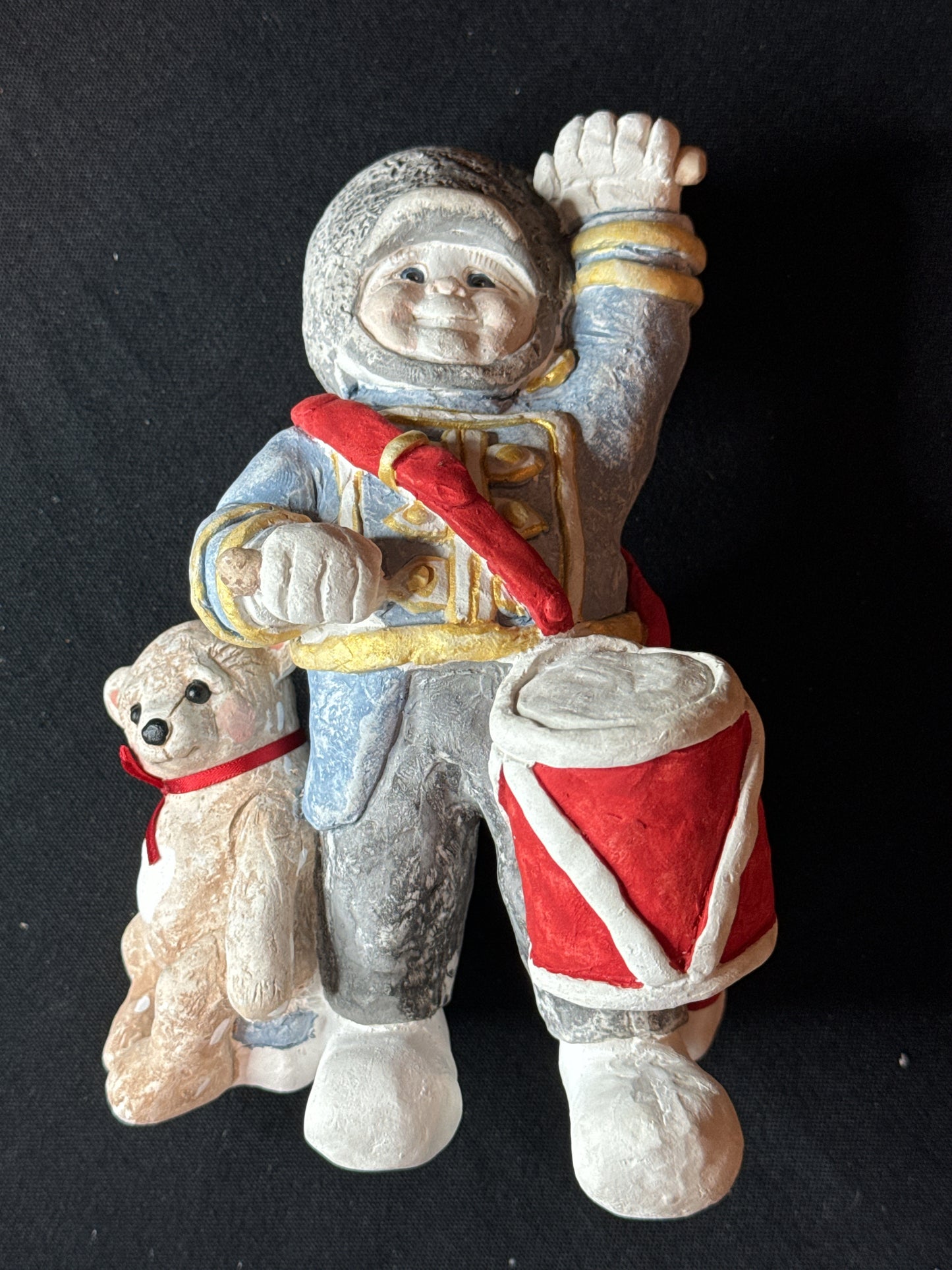 Cast Art Industries Hand Crafted Drummer Boy by Kristen 1991 Heavy Figure 7.5" Tall.