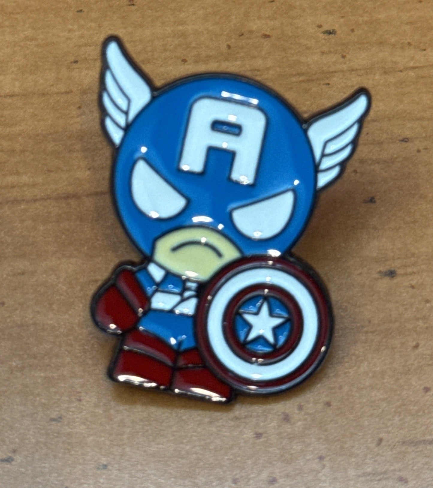 Baby Captain America Metal Enamel Pin Stan Lee Marvel Comic Book Small
