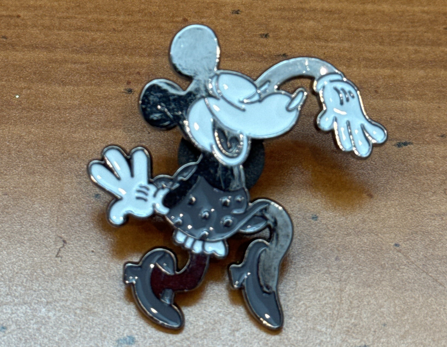 Disney Minnie Mouse Black & White Collectible Metal Enamel Pin Small
