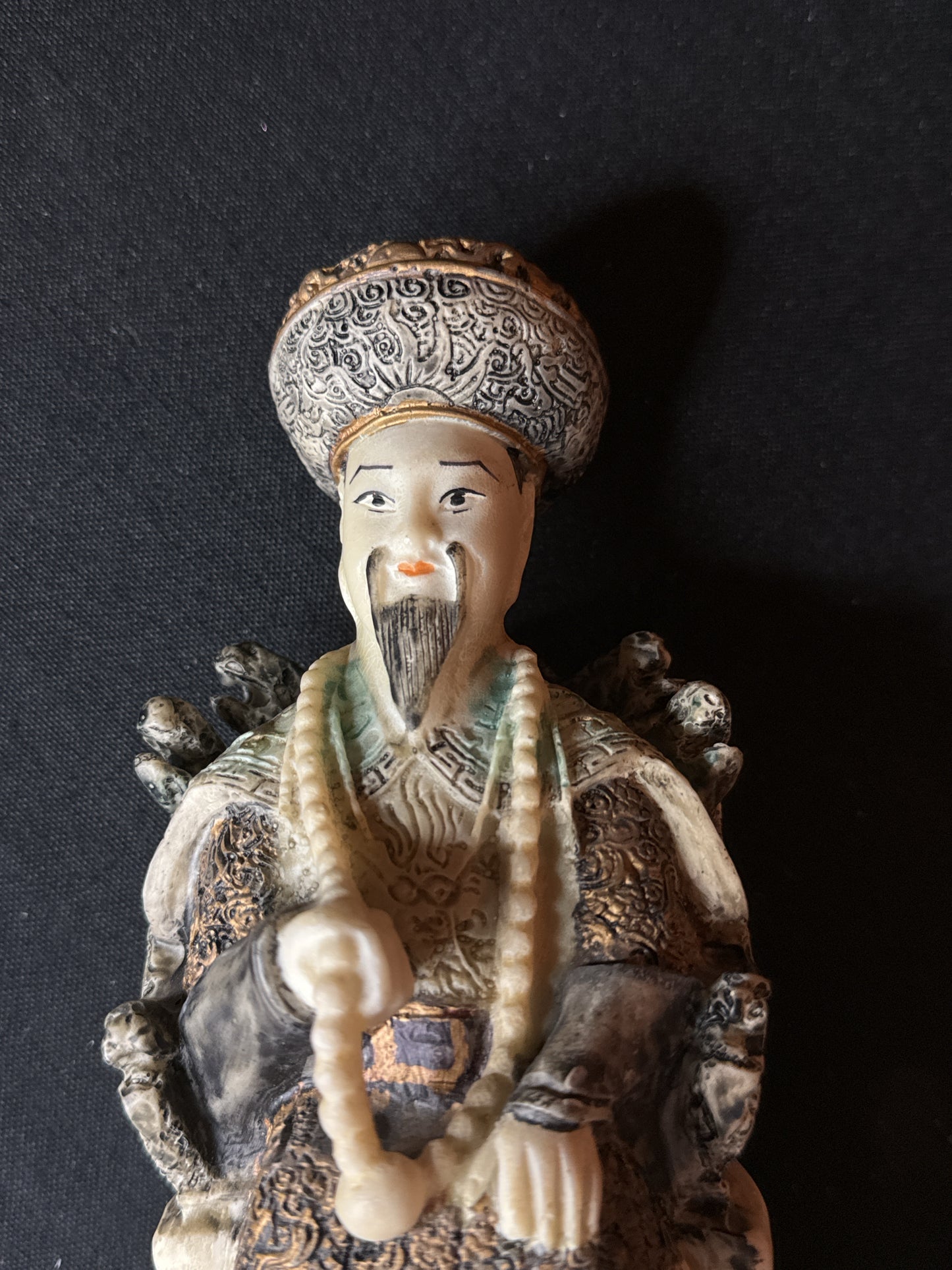 Vintage Chinese Emperor & Empress Resin Statues Figurines Made in Taiwan