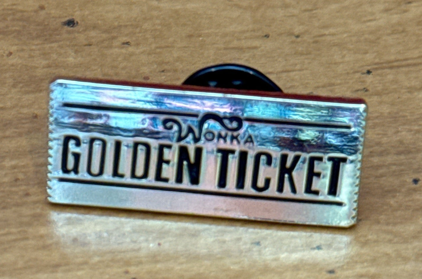 Willy Wonka Golden Ticket Chocolate Factory Metal Enamel Pin Badge Lapel Brooch Small