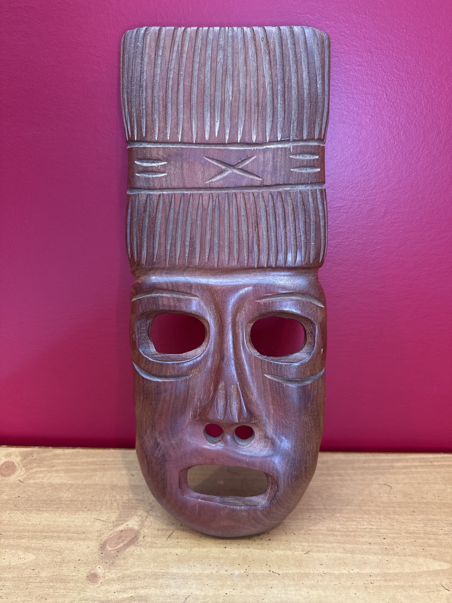 African Art Mask Sao Paolo Brasil Hand Carved Large
